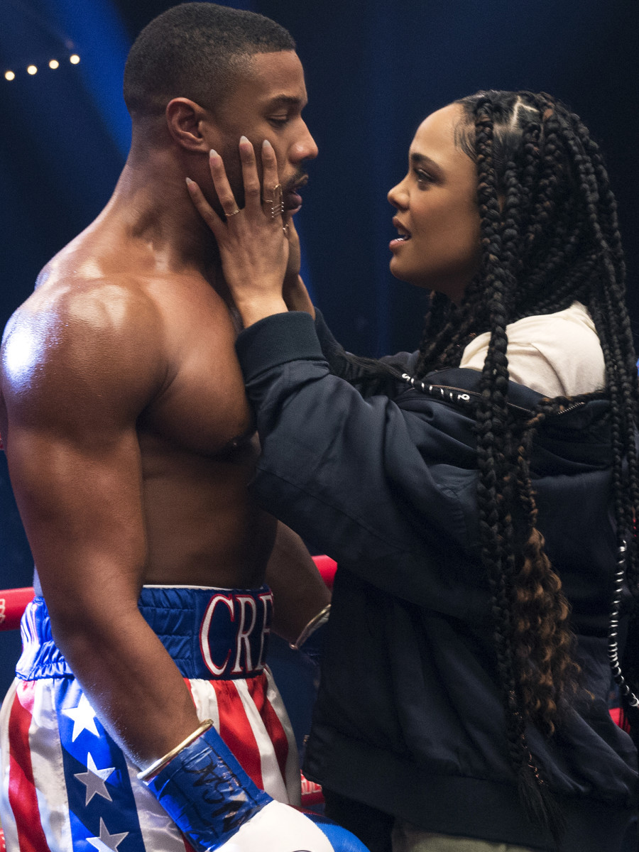 Unlike Rocky's wife, Thompson's character, Bianca, has her own ambitions and doesn't exist solely to prop up Adonis's dreams in the ring.